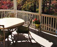 Custom wood deck railing