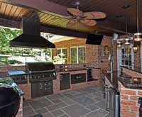 custom design outdoor deck with kitchen